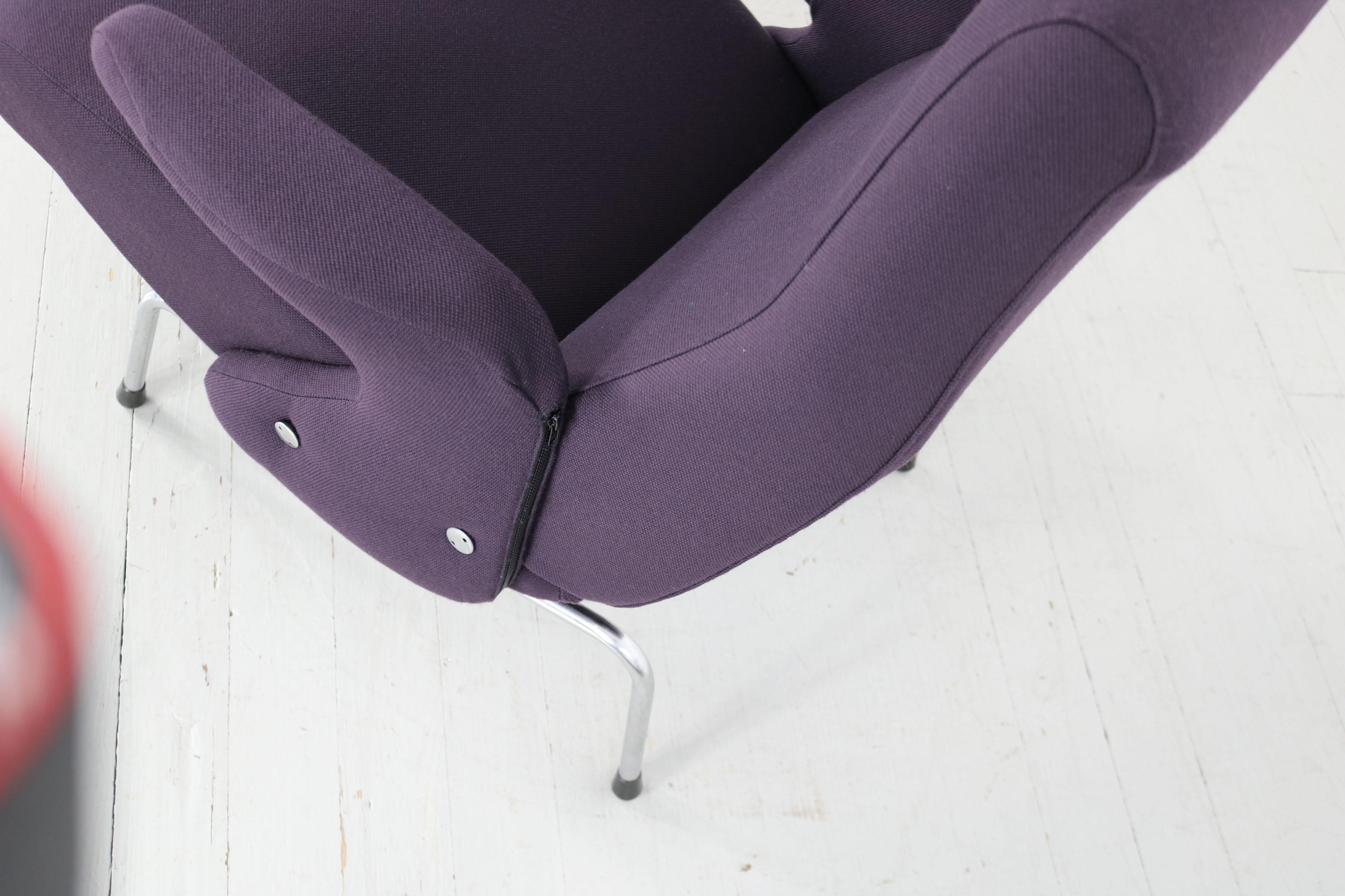 Aubergine Lounge Chair by Erberto Carboni Manufactured by Arflex in 1950, Italy For Sale 1