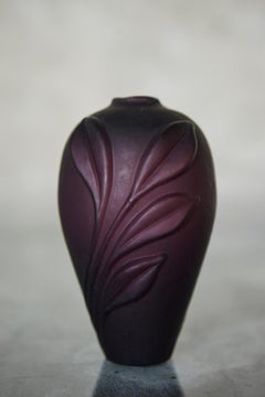 Aubergine Matte Glass Bud Vase, Minimal Single Stem Vase