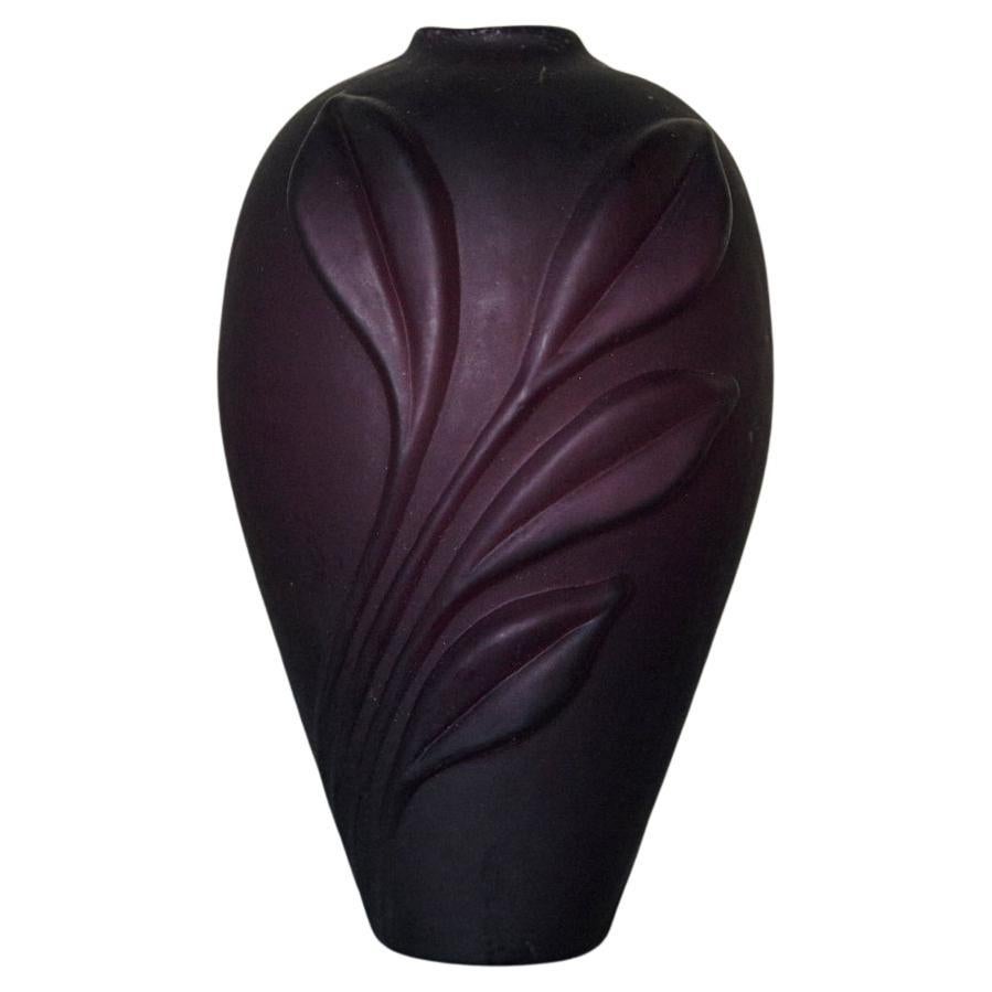 Aubergine Matte Glass Bud Vase, Minimal Single Stem Vase