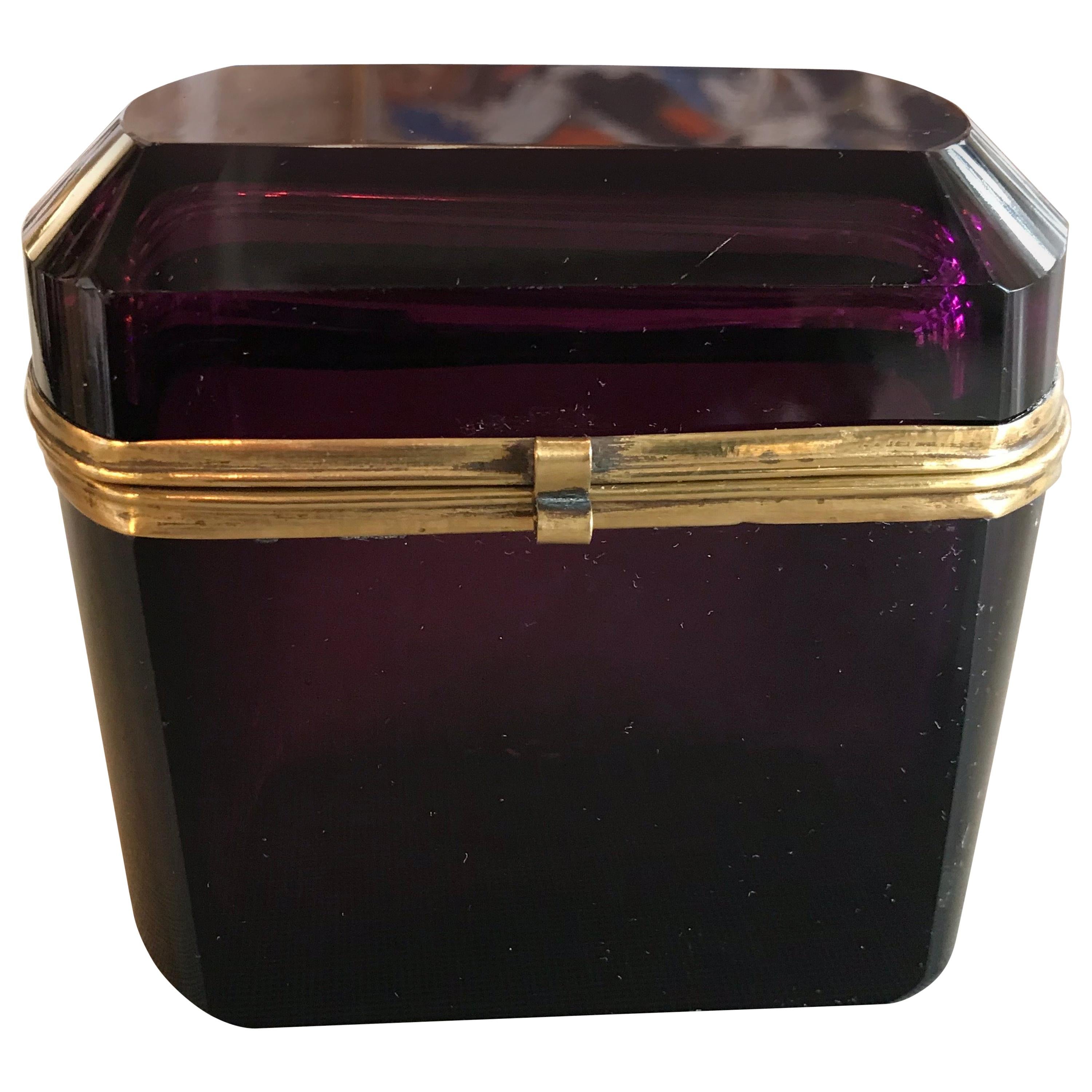 Aubergine Murano Glass Box