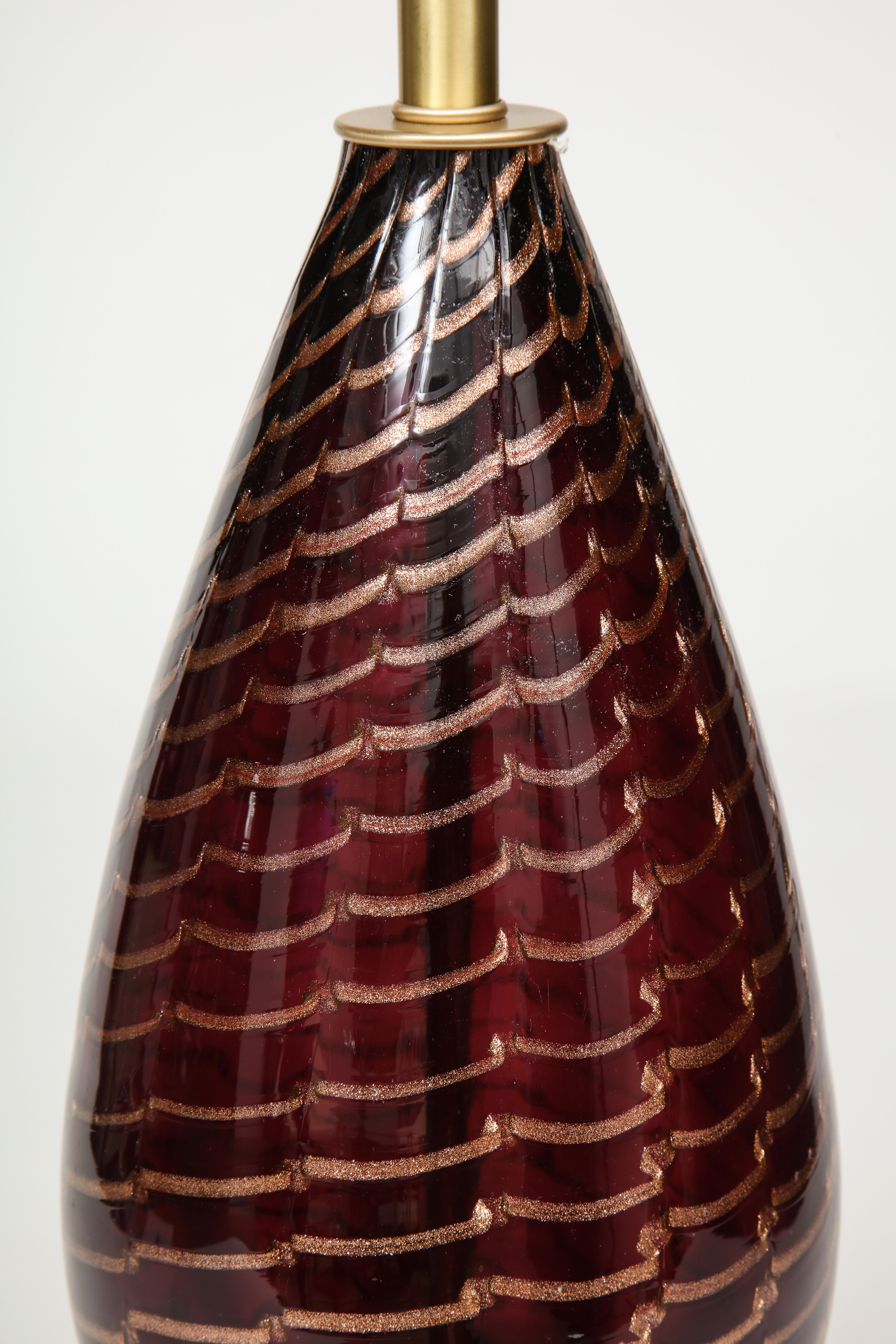 Aubergine Murano Glass Lamps 2