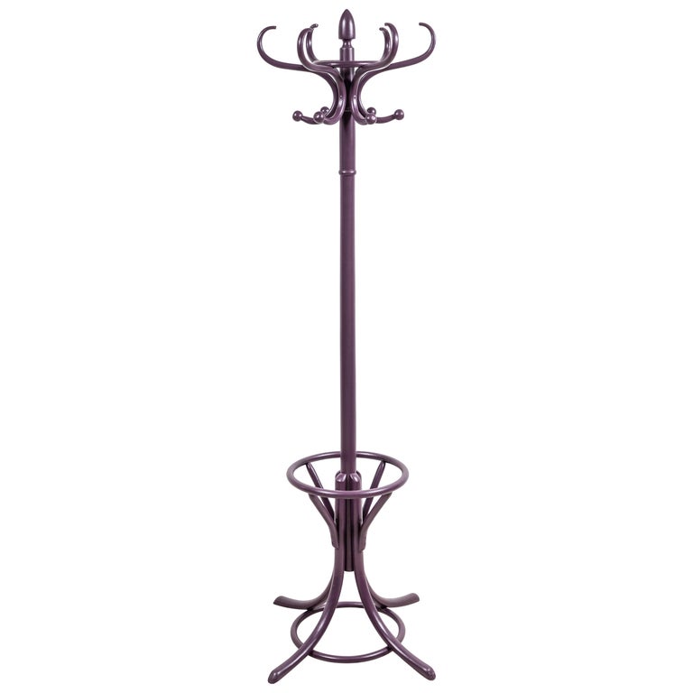 Aubergine Painted Bentwood Coat Tree with Umbrella Holder at 1stDibs