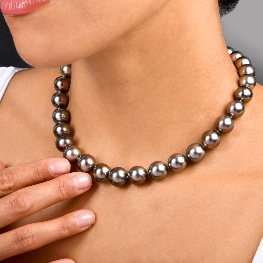 Statement-Halskette, Aubergine Perle Diamant Smaragd 18K Verschluss im Angebot 5