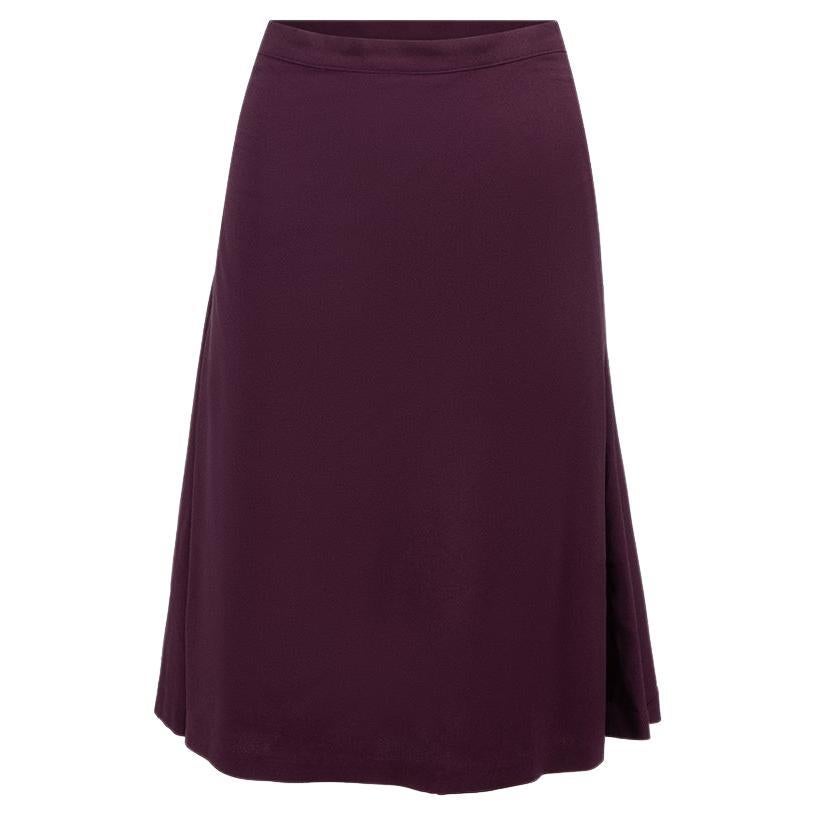 Aubergine Ruched Detail Skirt Size L For Sale