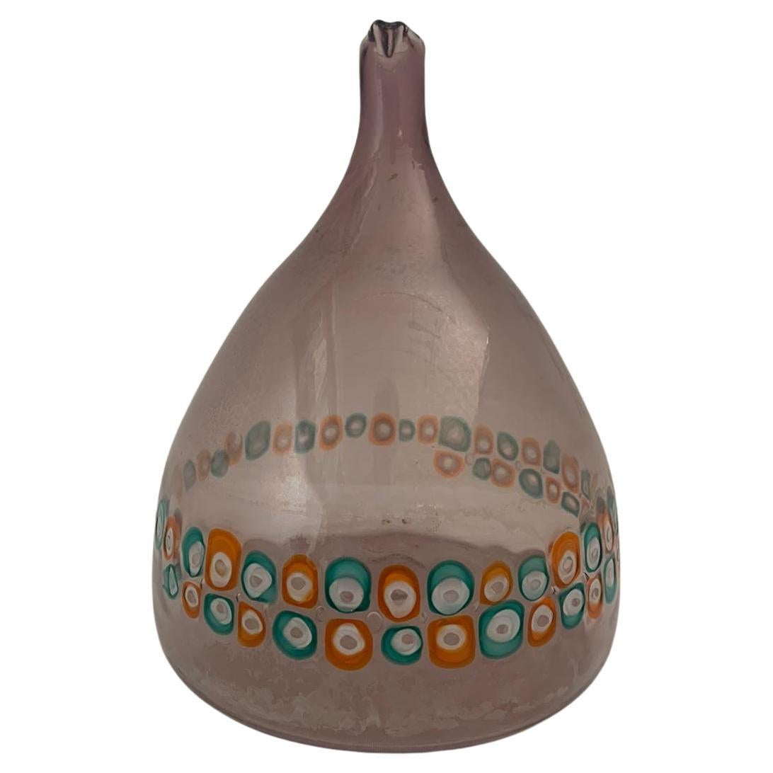 Aubergine Truncated Cone Vase by Murrine from Vistosi For Sale