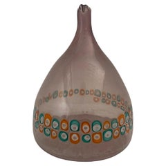 Aubergine-Vase mit kegelförmigem Kegel von Murrine aus Vistosi
