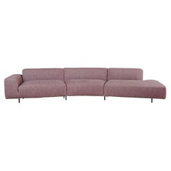 Aubergine Upholstered Curved Sectional Sofa, Bensen