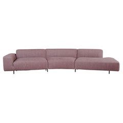 Aubergine gepolstertes, geschwungenes Sechseck-Sofa, Bensen