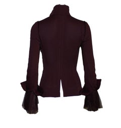 Aubergine Yves Saint Laurent by Tom Ford 2002 YSL Tulle Silk Jacket Blazer