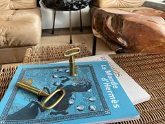 Auböck Big Brass Key Paperweight & Cork Screw, Midcentury, 1950s, Austria