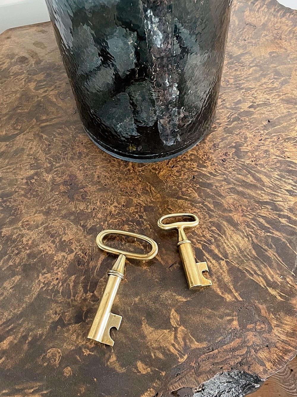 Mid-Century Modern Auböck Big Brass Key Paperweight & Cork screw, Midcentury, 1950s, Austria