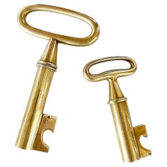 Auböck Big Brass Key Paperweight & Cork screw, Midcentury, 1950s, Austria