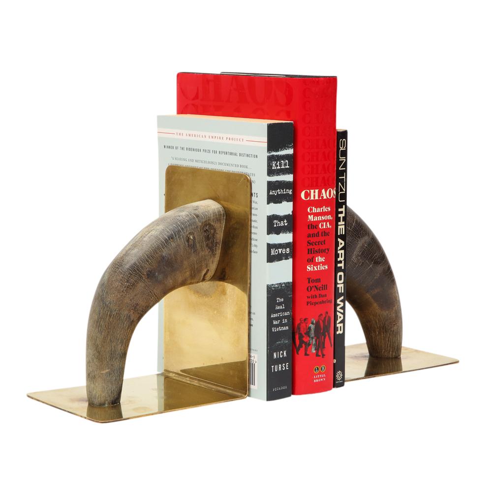 Auböck Bookends, Horn and Brass, Signed 4