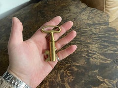 Auböck Brass Key Paperweight & Cork Screw, Corkscrew, Midcentury, 1950s, Austria