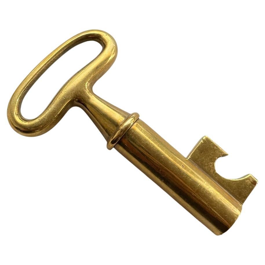 Auböck Brass Key Paperweight & Cork Screw, Corkscrew, Midcentury, 1950s, Austria For Sale