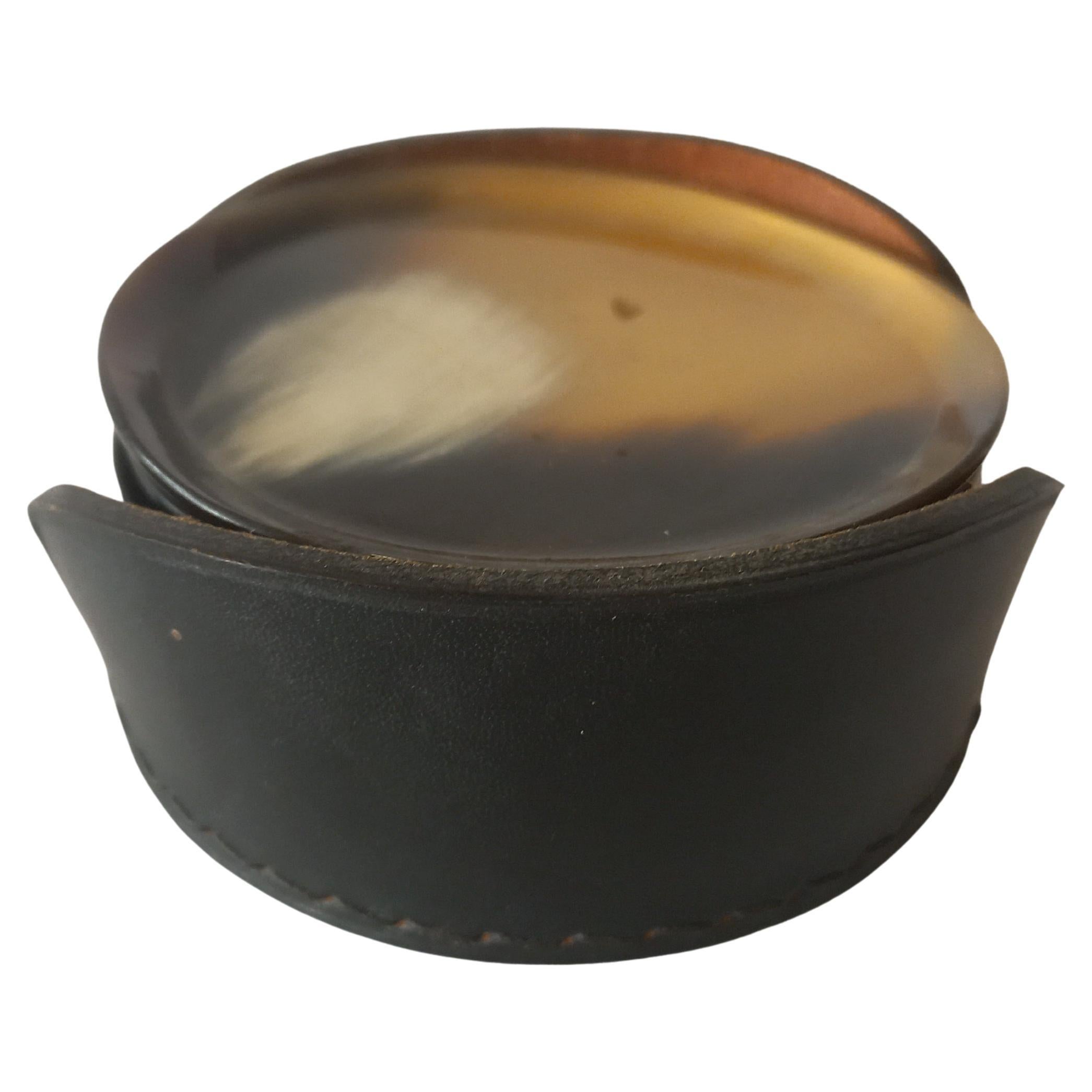 Auböck coaster set Horn from the 1960s (Leder) im Angebot