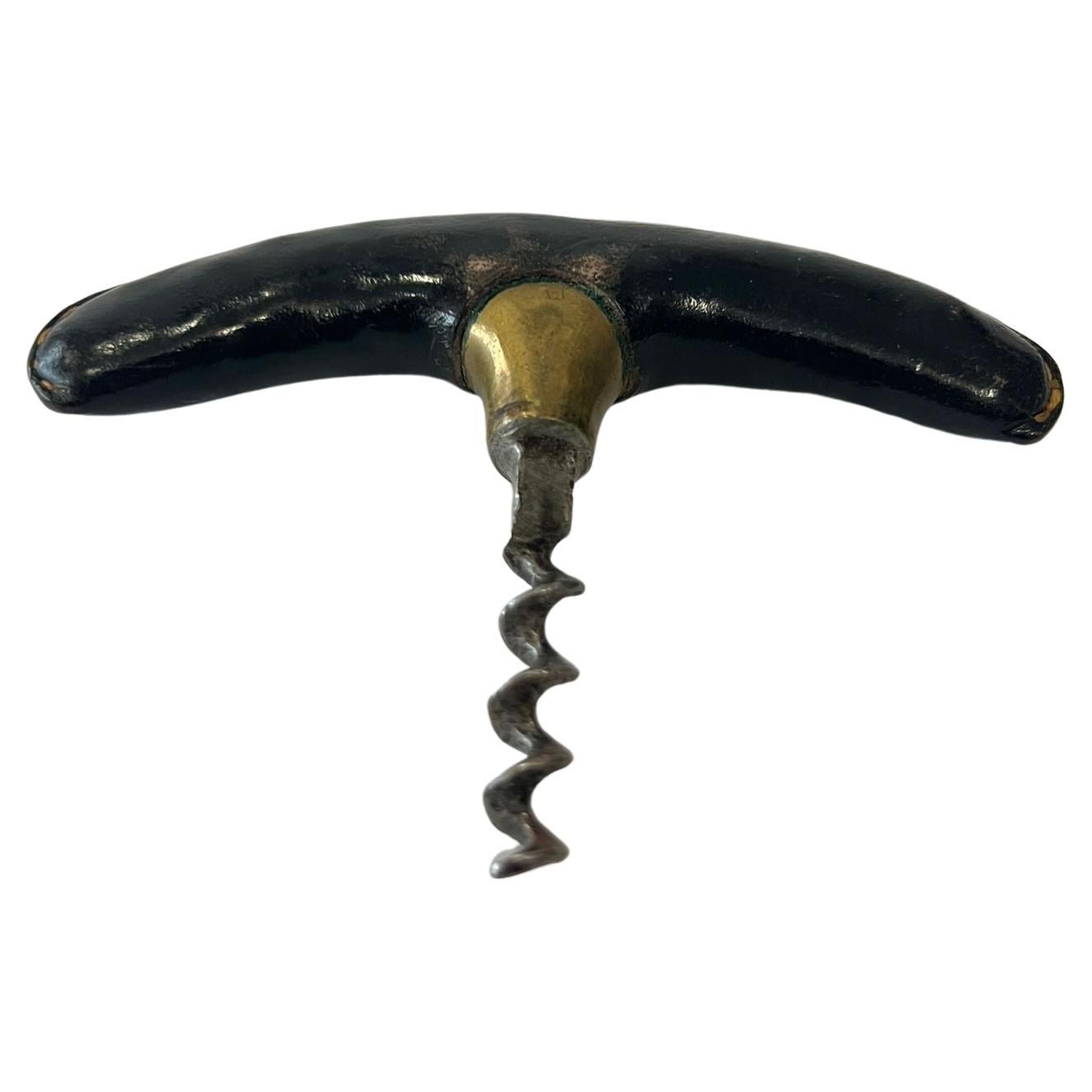 Auböck Corkscrew with Brass and Leather, Vienna Austria For Sale 2