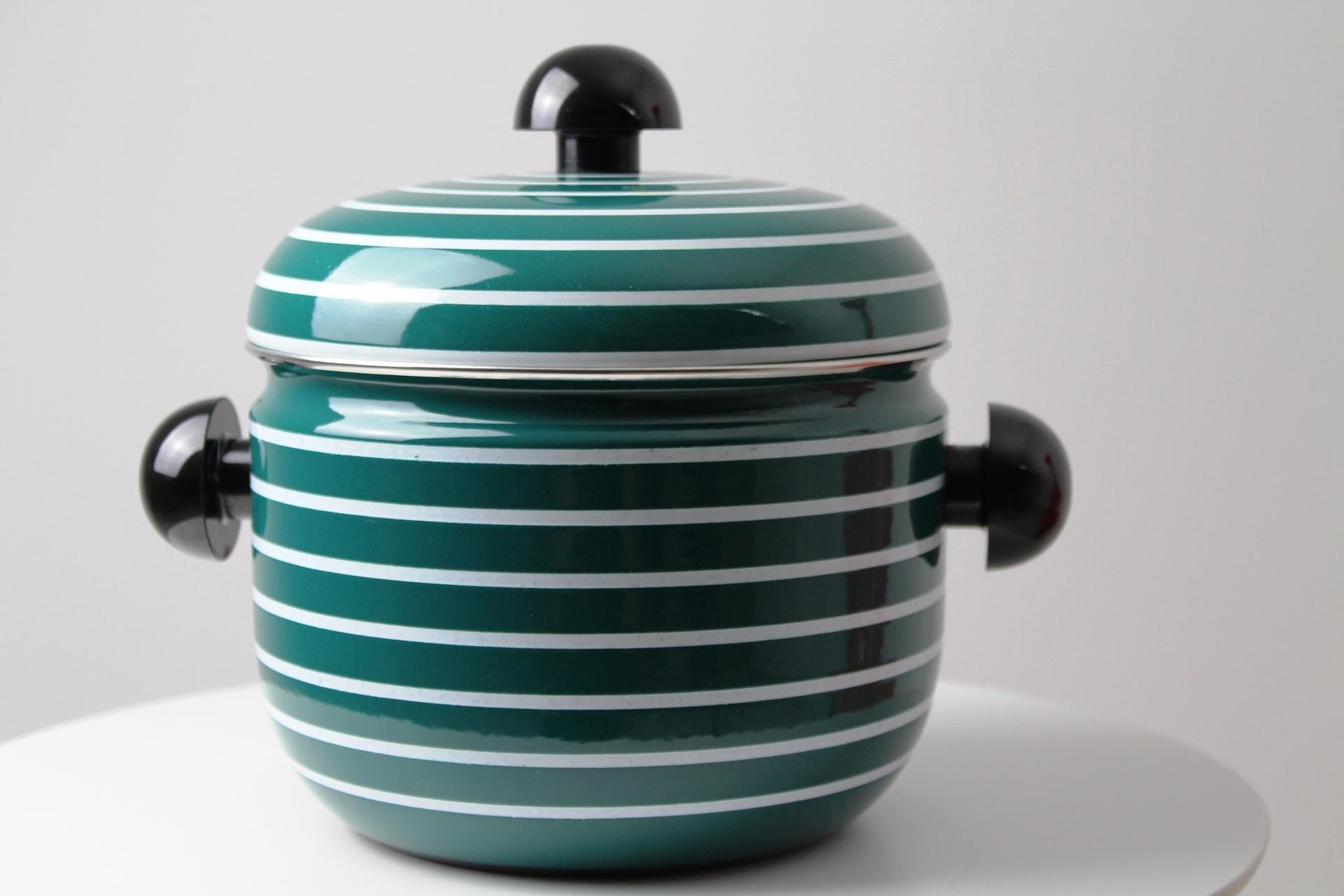 Auböck Enamel Cooking Pot, 1970 For Sale 1