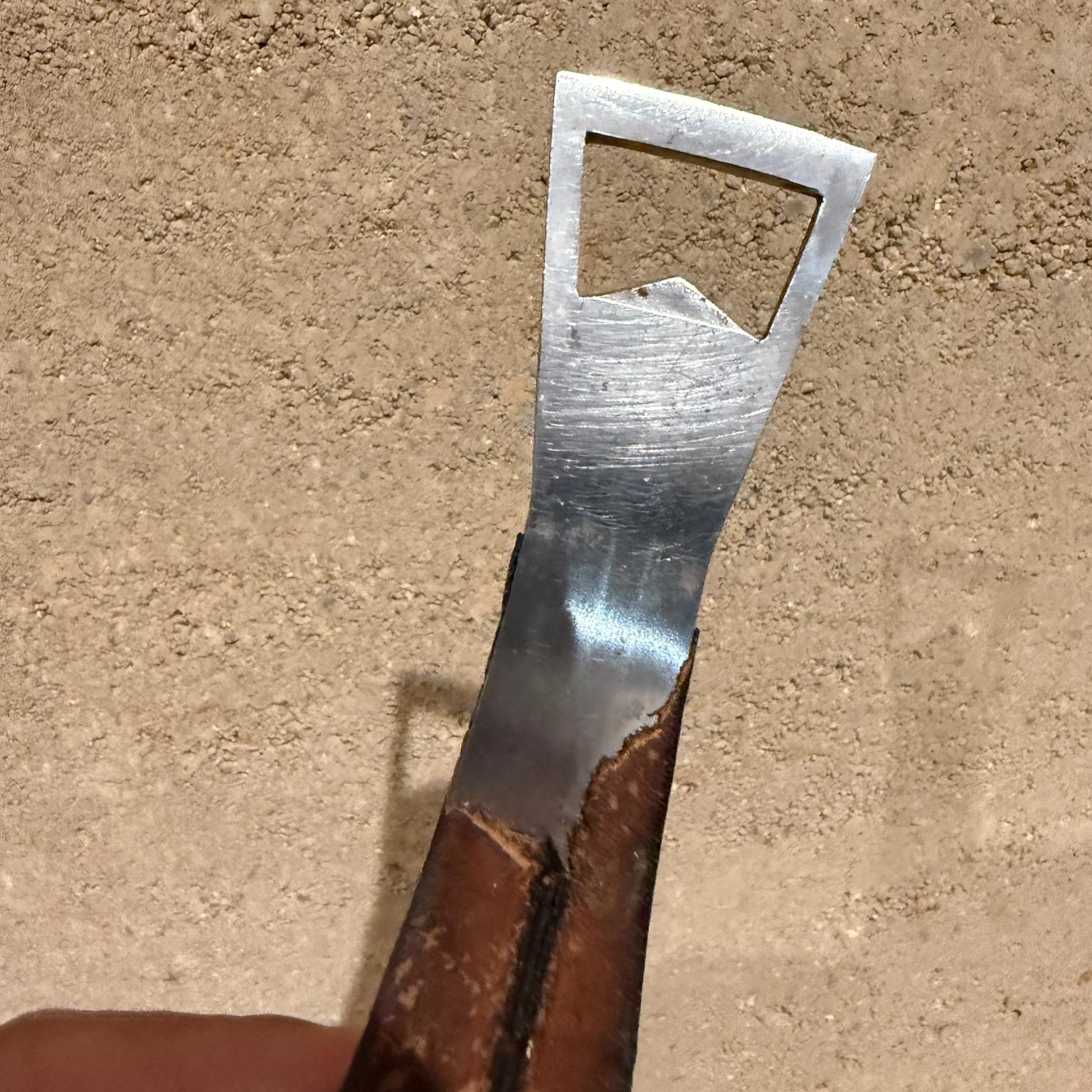 Aubock Neptune Fish Bottle Opener Leather Handle Austria Arthur Salm In Fair Condition For Sale In Chula Vista, CA