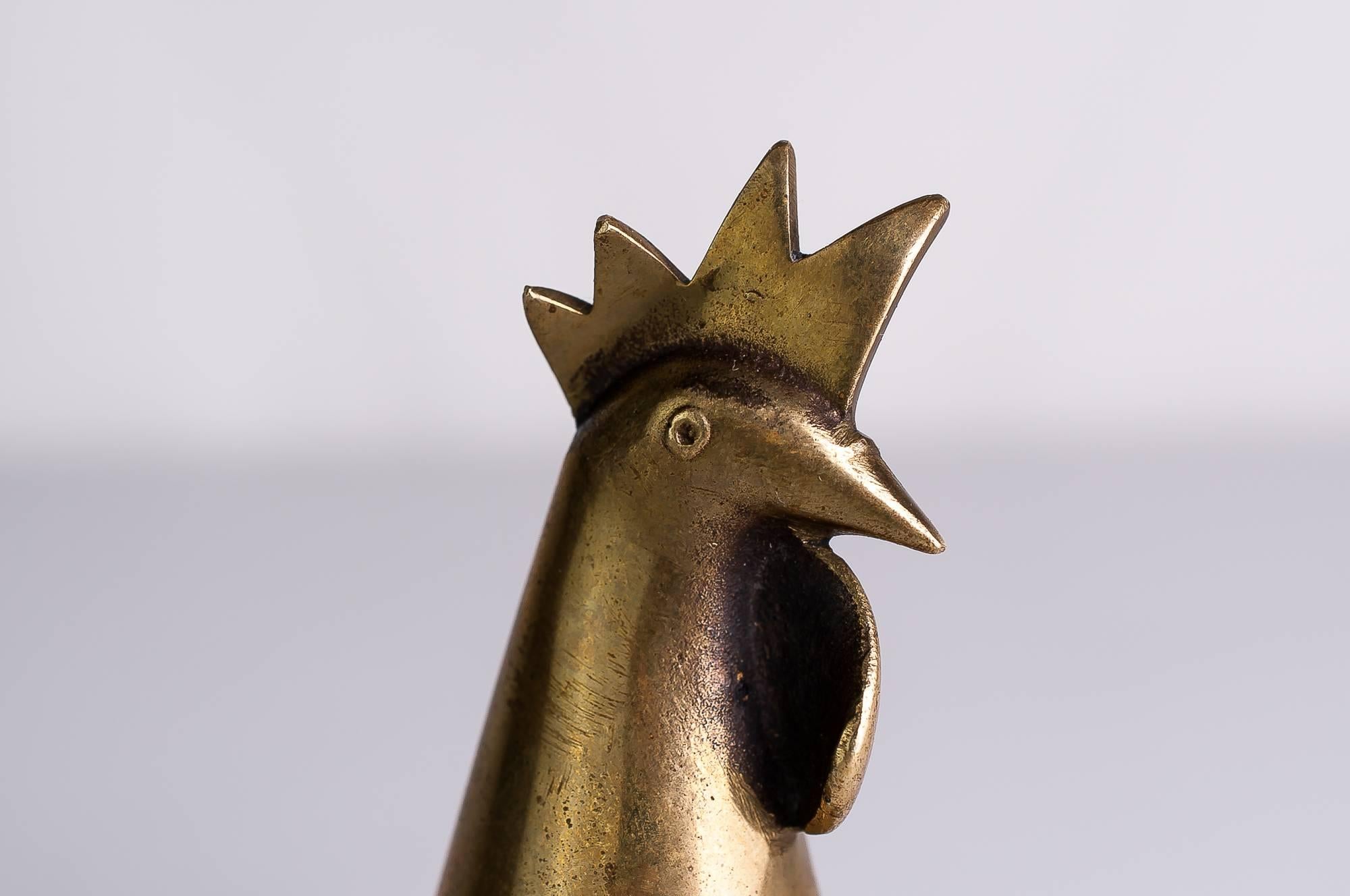 Mid-Century Modern Auböck Rooster Bottle Stopper, circa 1950s For Sale