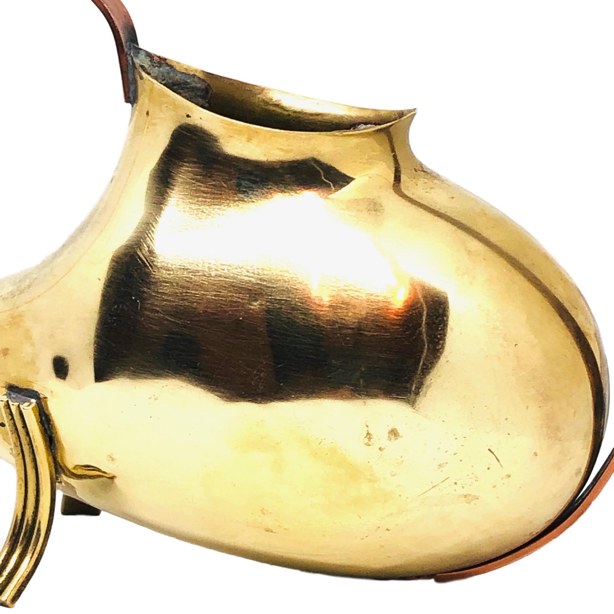 Hand-Crafted Mid-Century Modern Brass Copper Watering Can, 1950s