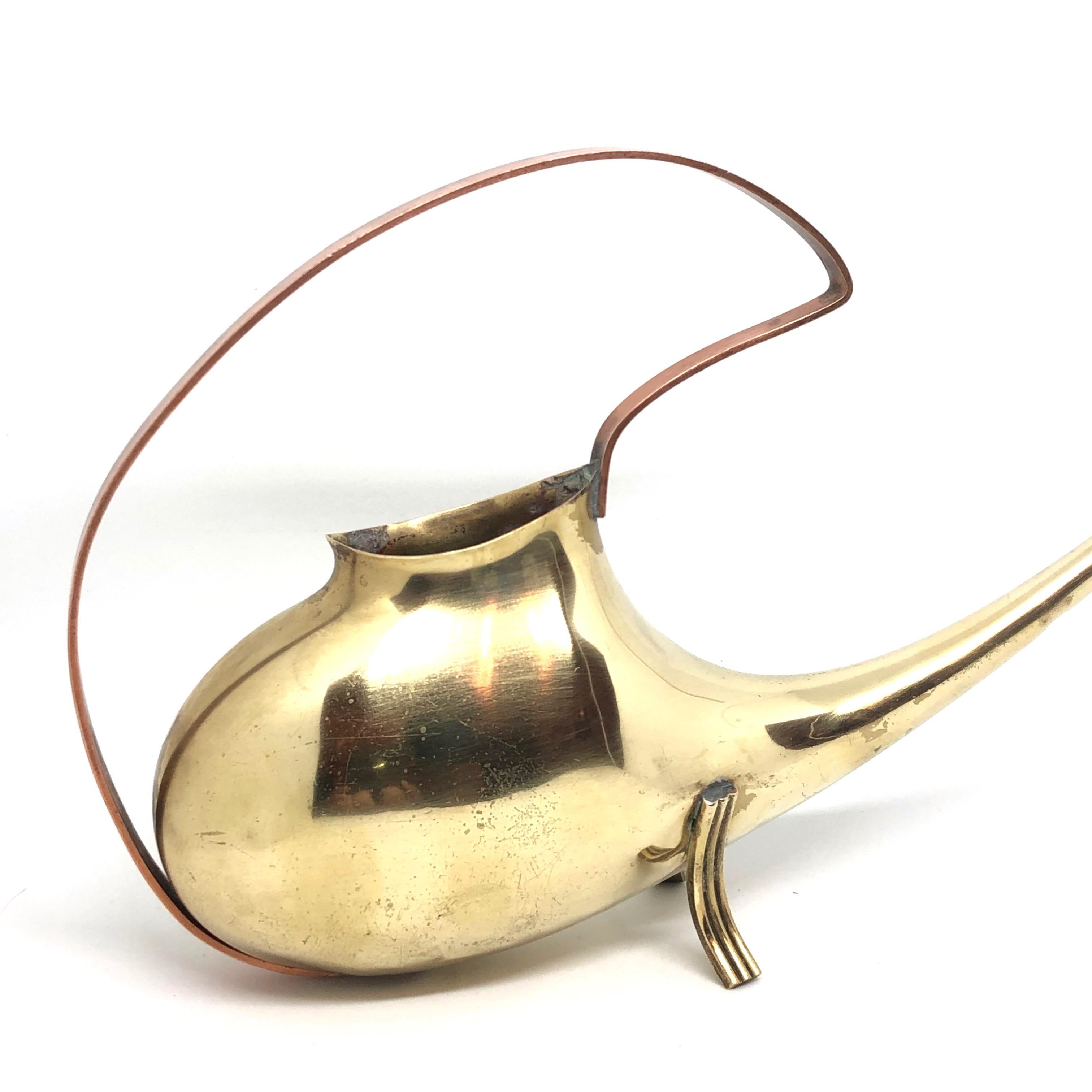 Mid-Century Modern Brass Copper Watering Can, 1950s 1