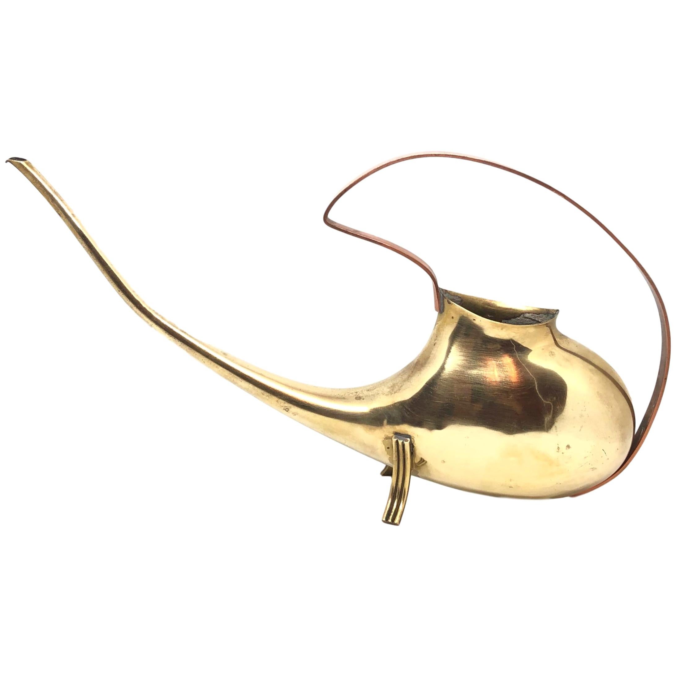 Mid-Century Modern Brass Copper Watering Can, 1950s