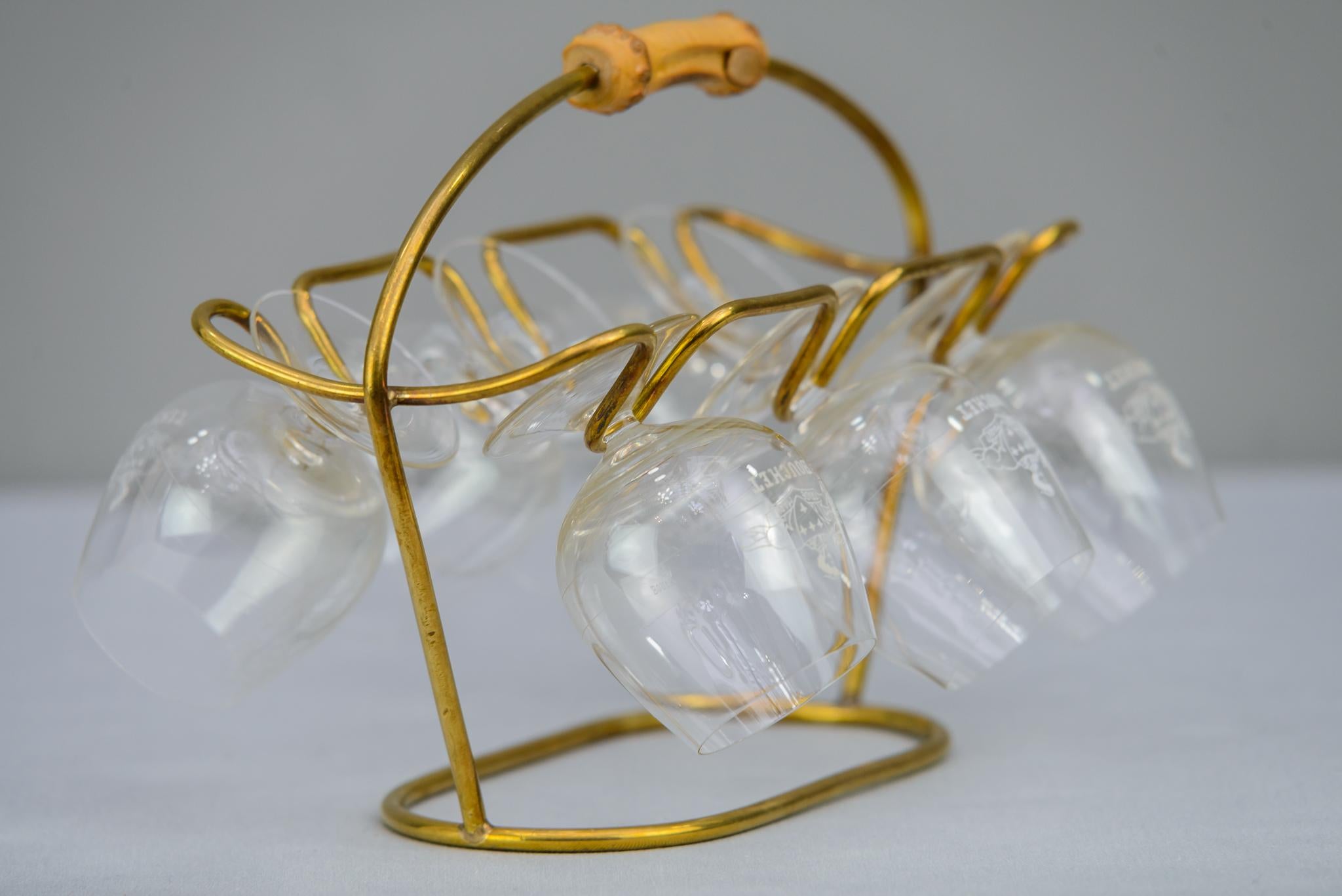 Wine glass holder, circa 1950s
Original condition
Glasses are included.
