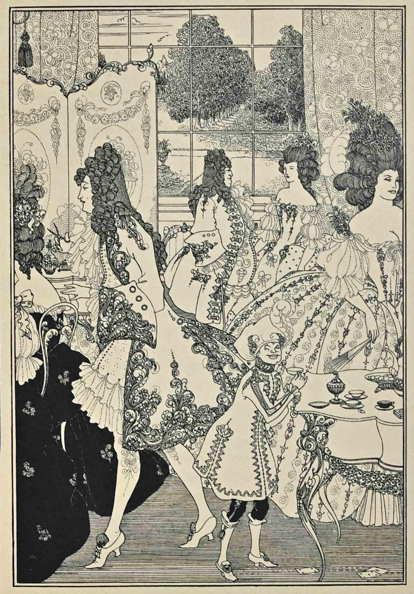 Lithographie "Das Tanzen" von Aubrey Beardsley - 1896