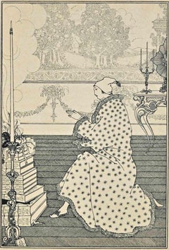 The Praying - Lithograph by Aubrey Beardsley - 1896