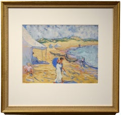 Cabines de Plage, Beach, Sea, French, Summer Scene