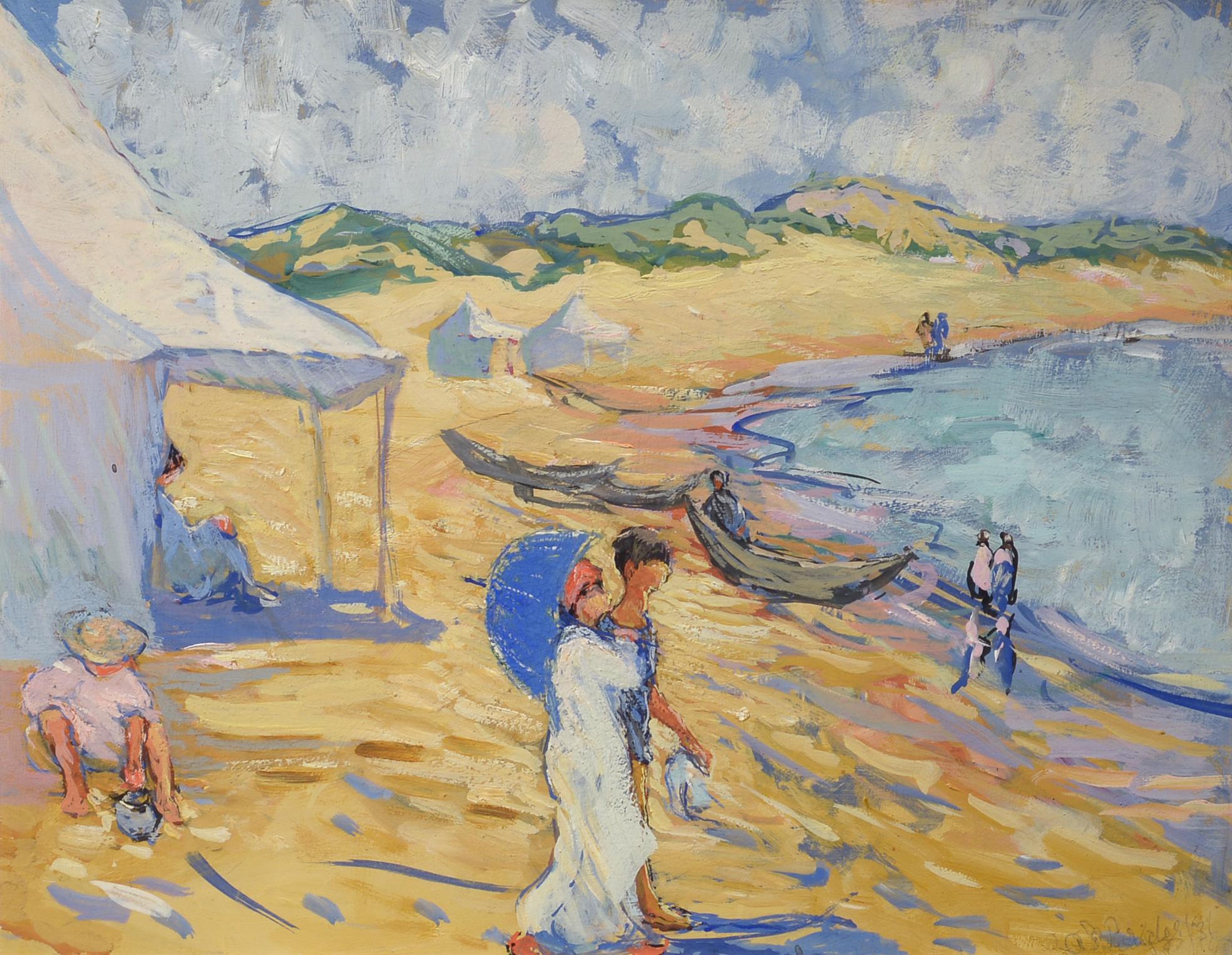 Cabines de Plage, Beach, Sea, French, Summer Scene