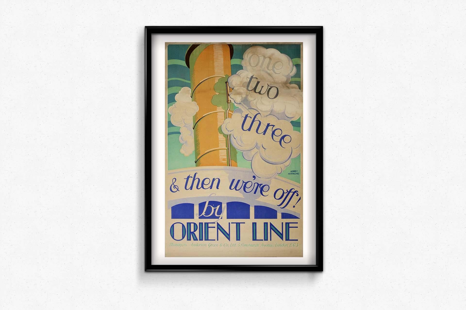 Affiche de voyage originale One Two Three and then we're off ! d'Orient Line  en vente 2