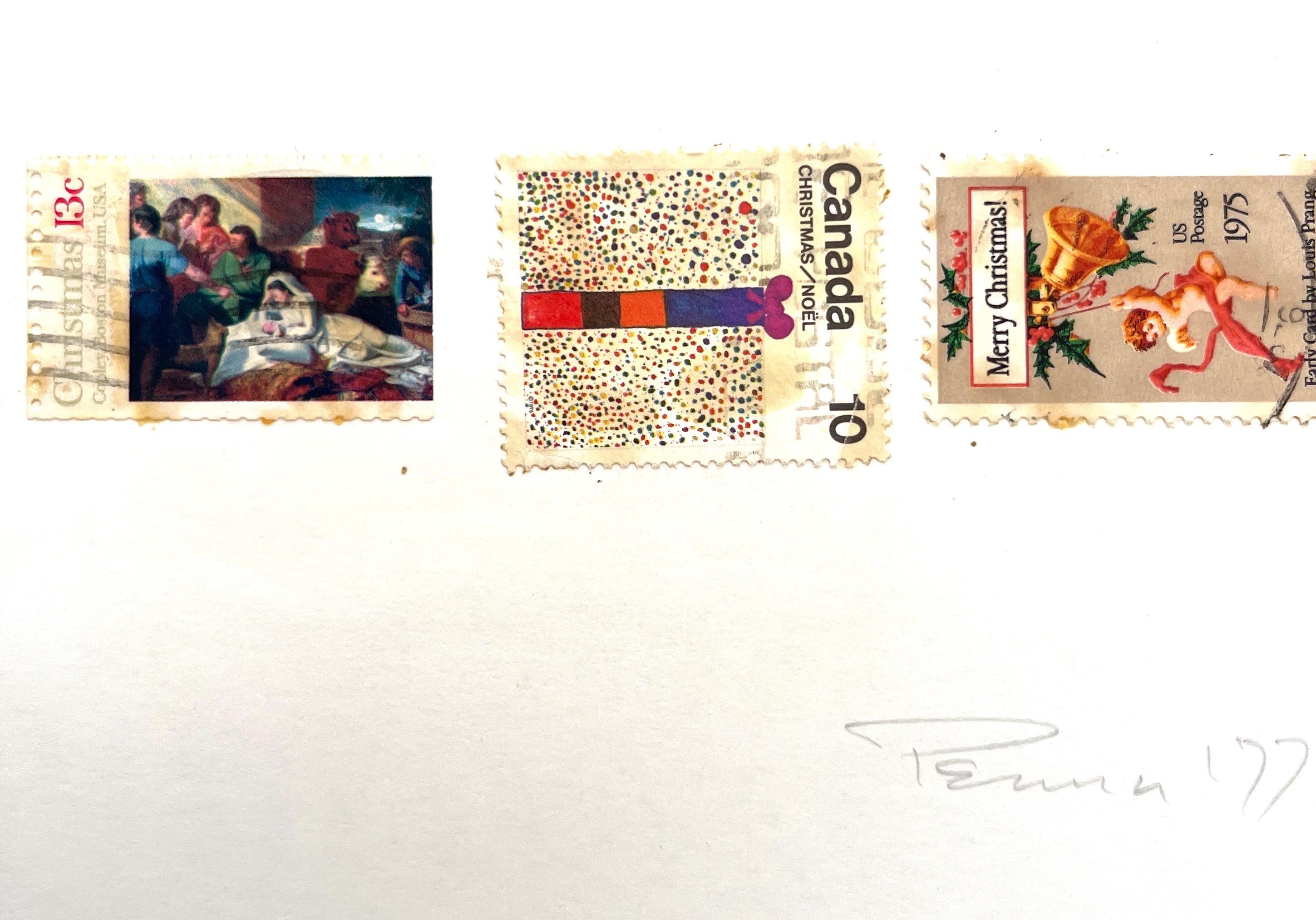 Collage, Mind-Line Series, Stamp Series, Signed and Dated  For Sale 2