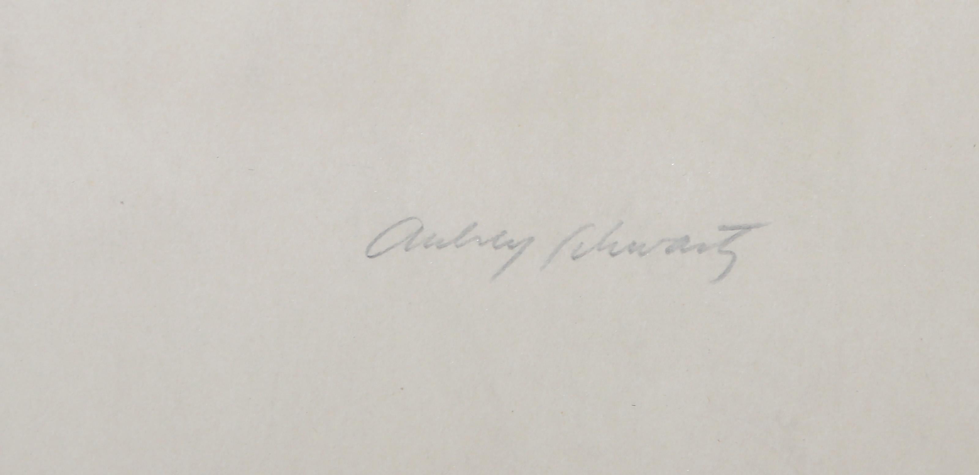 Ritratto di donna, litografia moderna di Aubrey Schwartz in vendita 3