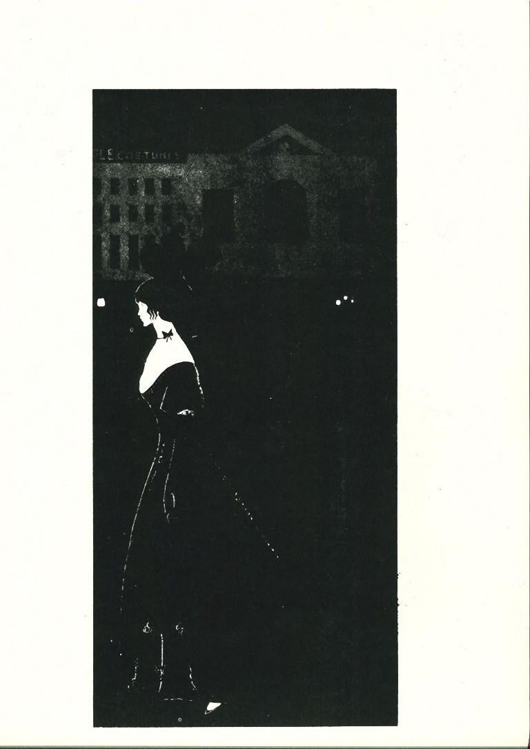 Aubrey Vincent Beardsley Figurative Print - A Night Piece - Original Lithograph by Aubrey Beardsley - 1970s
