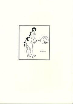 Batyllus et la Danse du Cigne – Originallithographie nach A. Beardsley – 1970