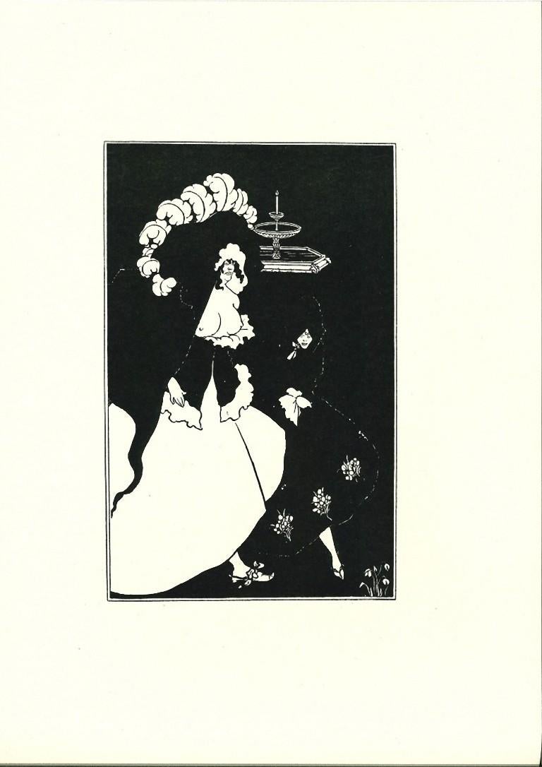 Aubrey Vincent Beardsley Figurative Print – Messalina und ihr Kollege - Originallithographie von A. Beardsley - 1970er Jahre