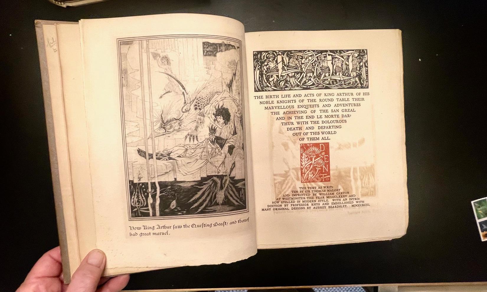 MORTE D'ARTHUR - Orange Figurative Print by Aubrey Vincent Beardsley