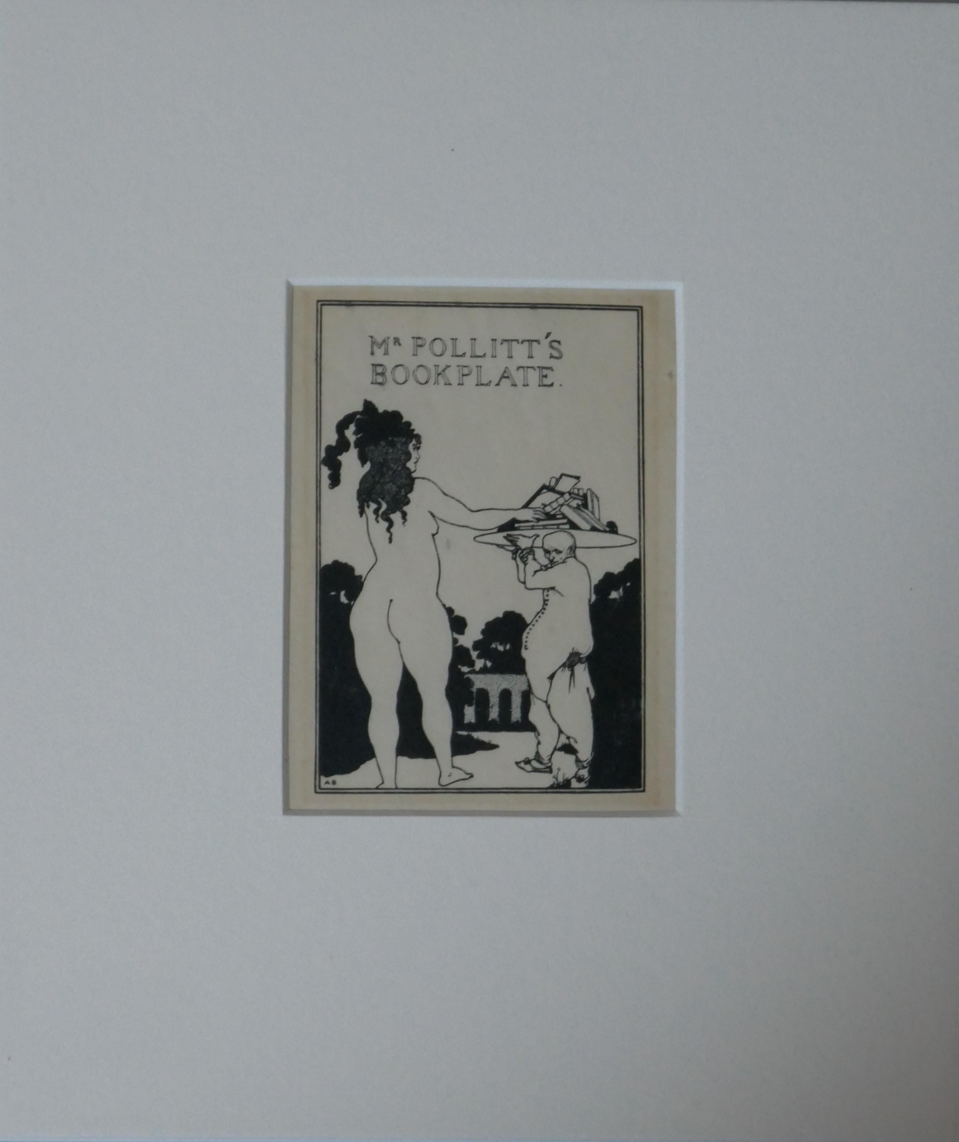 Aubrey Vincent Beardsley Figurative Print - Mr Pollitt's Bookplate
