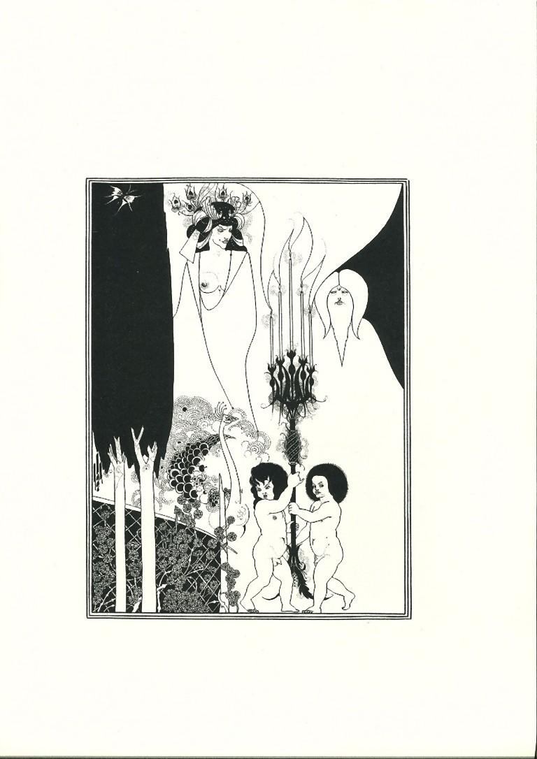 Aubrey Vincent Beardsley Figurative Print - The Eyes of Herod - Original Lithograph by Aubrey Beardsley - 1970s