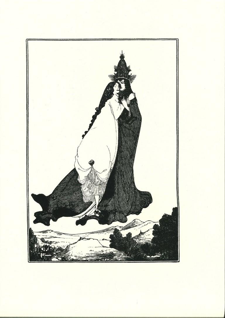 Figurative Print de Aubrey Vincent Beardsley - El abrazo - Litografía original de Aubrey Beardsley - 1970