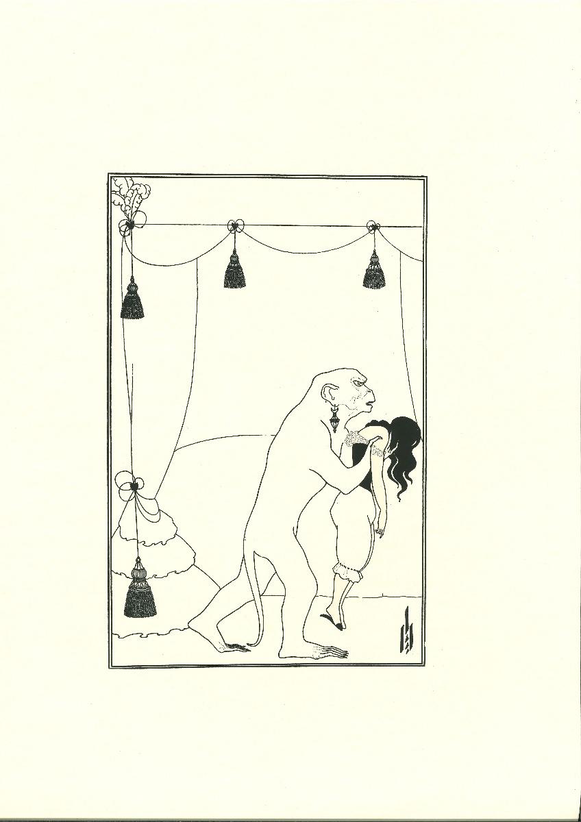 Aubrey Vincent Beardsley Figurative Print - The Murders in the Rue Morgue - Original Lithograph by Aubrey Beardsley - 1970s