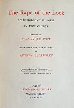 Il ratto della serratura - Libro raro illustrato da A. V. Beardsley - 1896