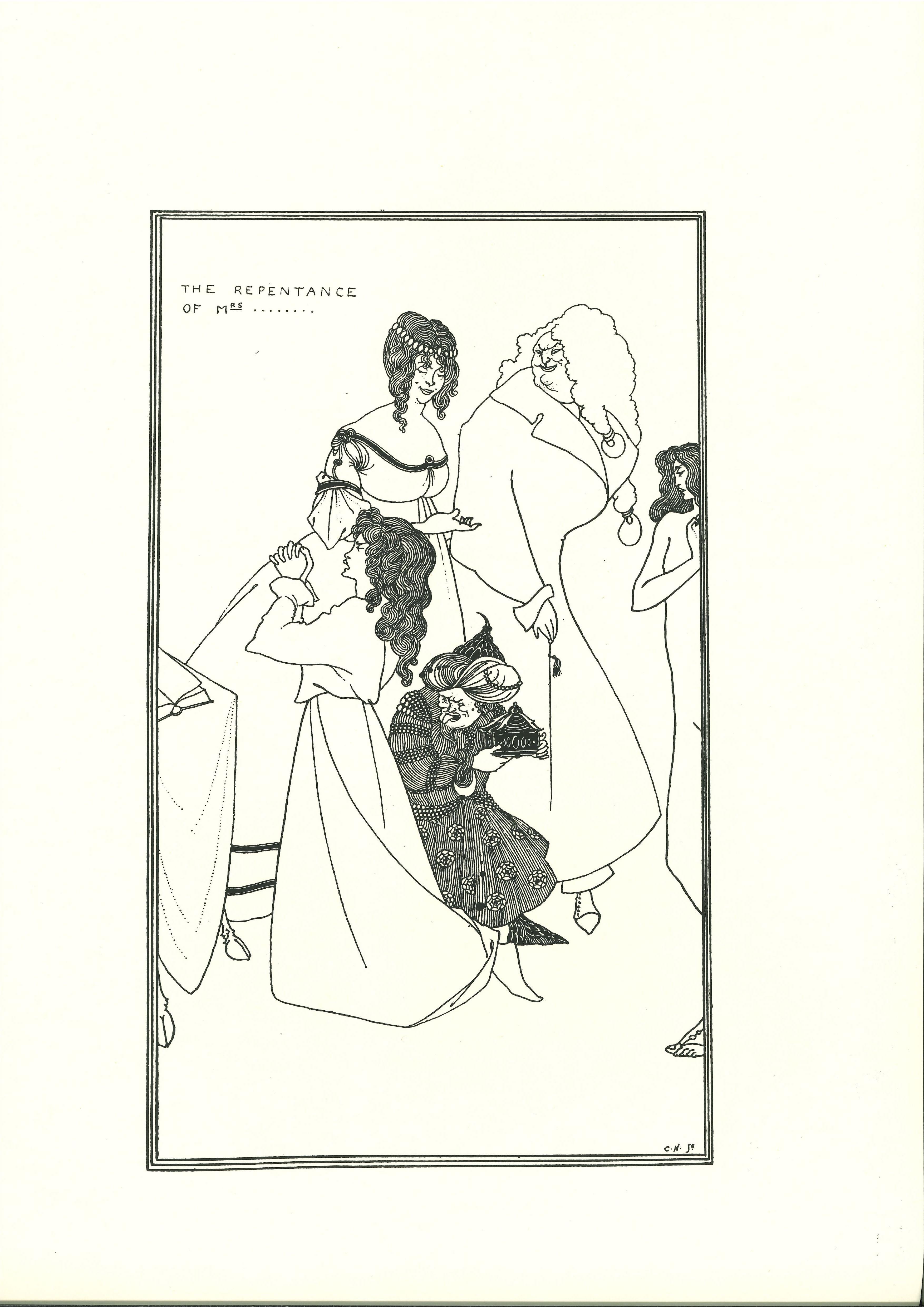 Aubrey Vincent Beardsley Figurative Print - The Repentance of Mrs... - Original Lithograph by Aubrey Beardsley - 1970