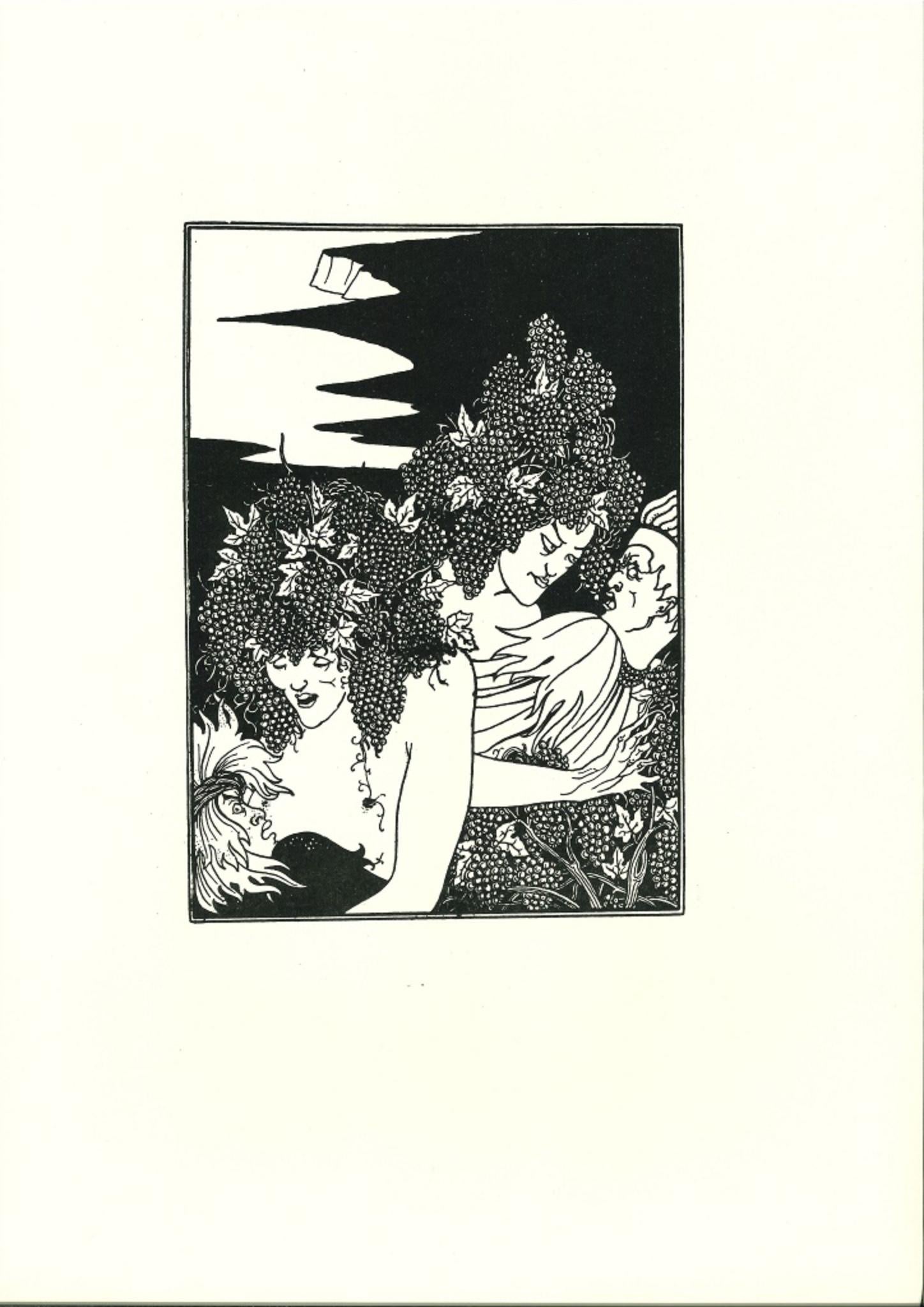 Aubrey Vincent Beardsley Figurative Print - The Trap of the Harvest - Original Lithograph after Aubrey Beardsley - 1970
