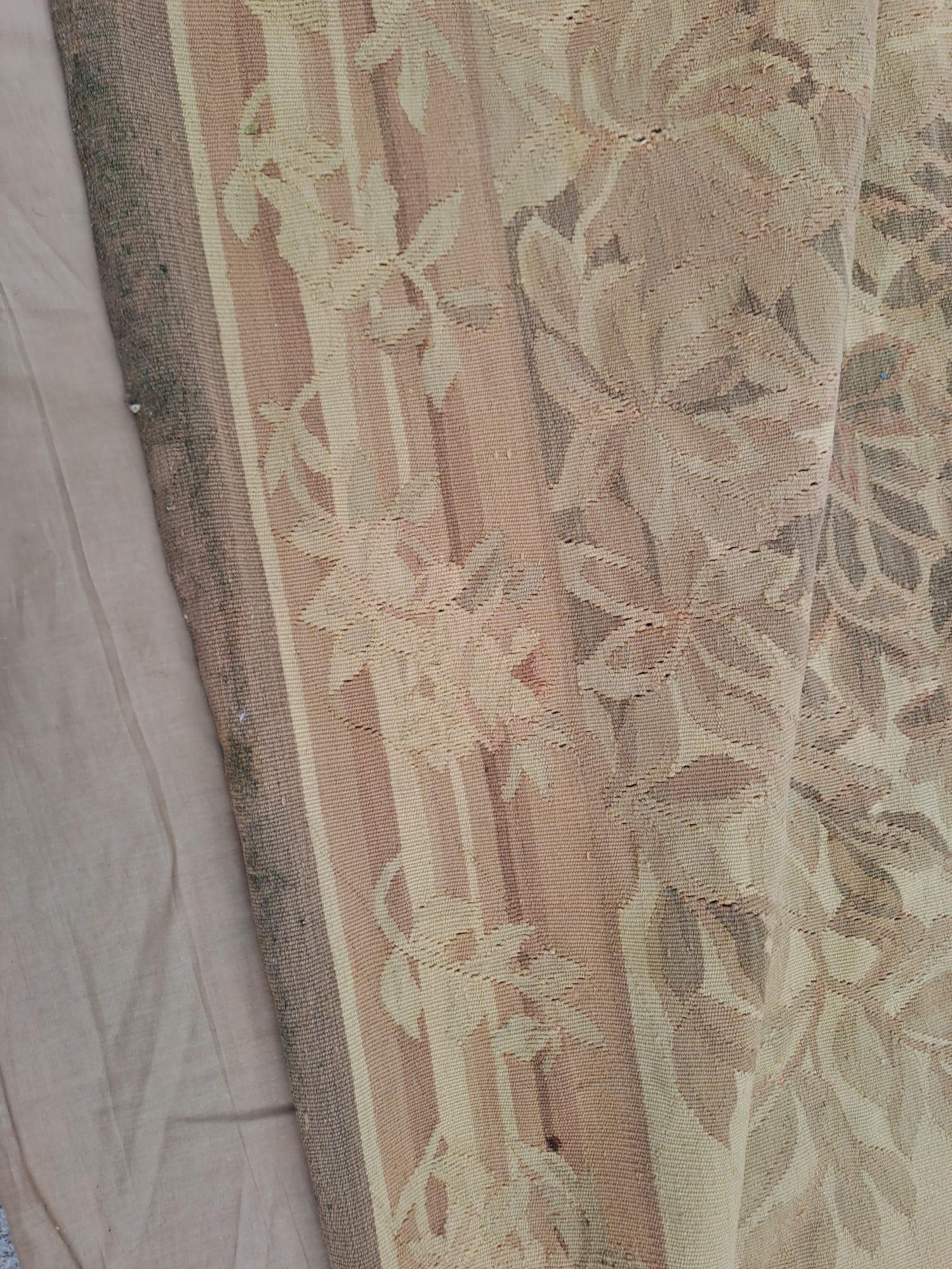 Aubusson arazzo francese fatto a mano in lana e cotone. en vente 5