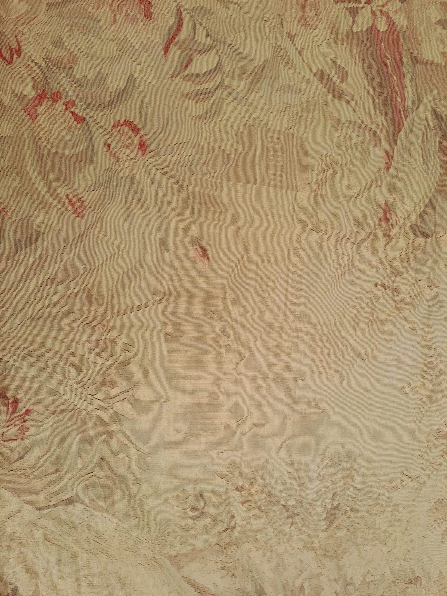 Aubusson arazzo francese fatto a mano in lana e cotone. en vente 1