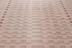 Aubusson Beige Flatweave Silk Carpet "Terraglyph" Designed By Arthur Dunnam