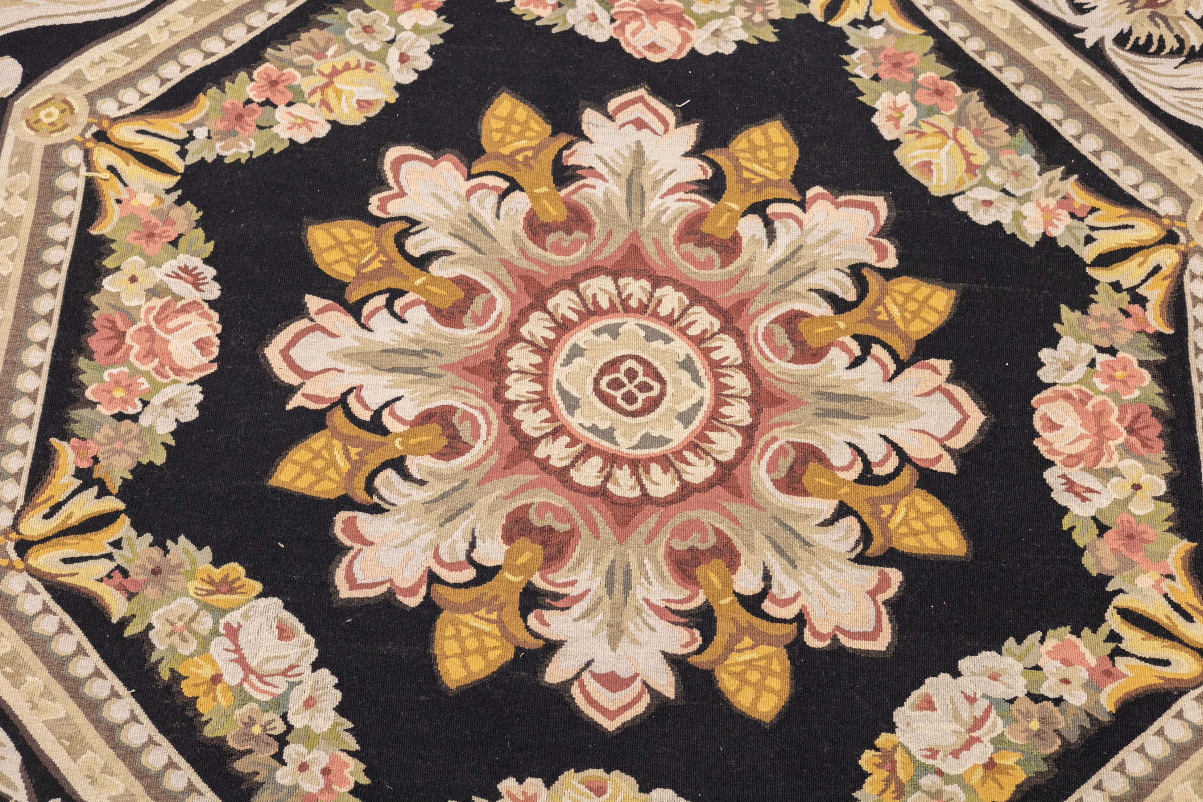 Tappeto Aubusson in lana a trama piatta 12'0